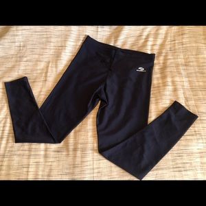 Brooks Navy Blue Running Tights/Leggings with Drawstring (Size M)